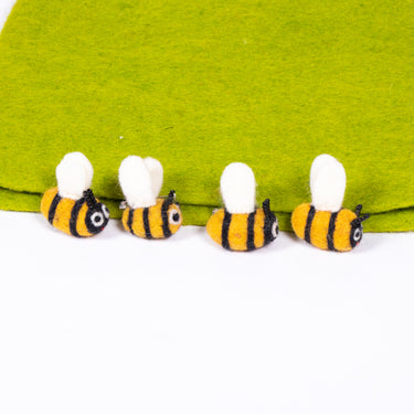 Felt bee brooches
